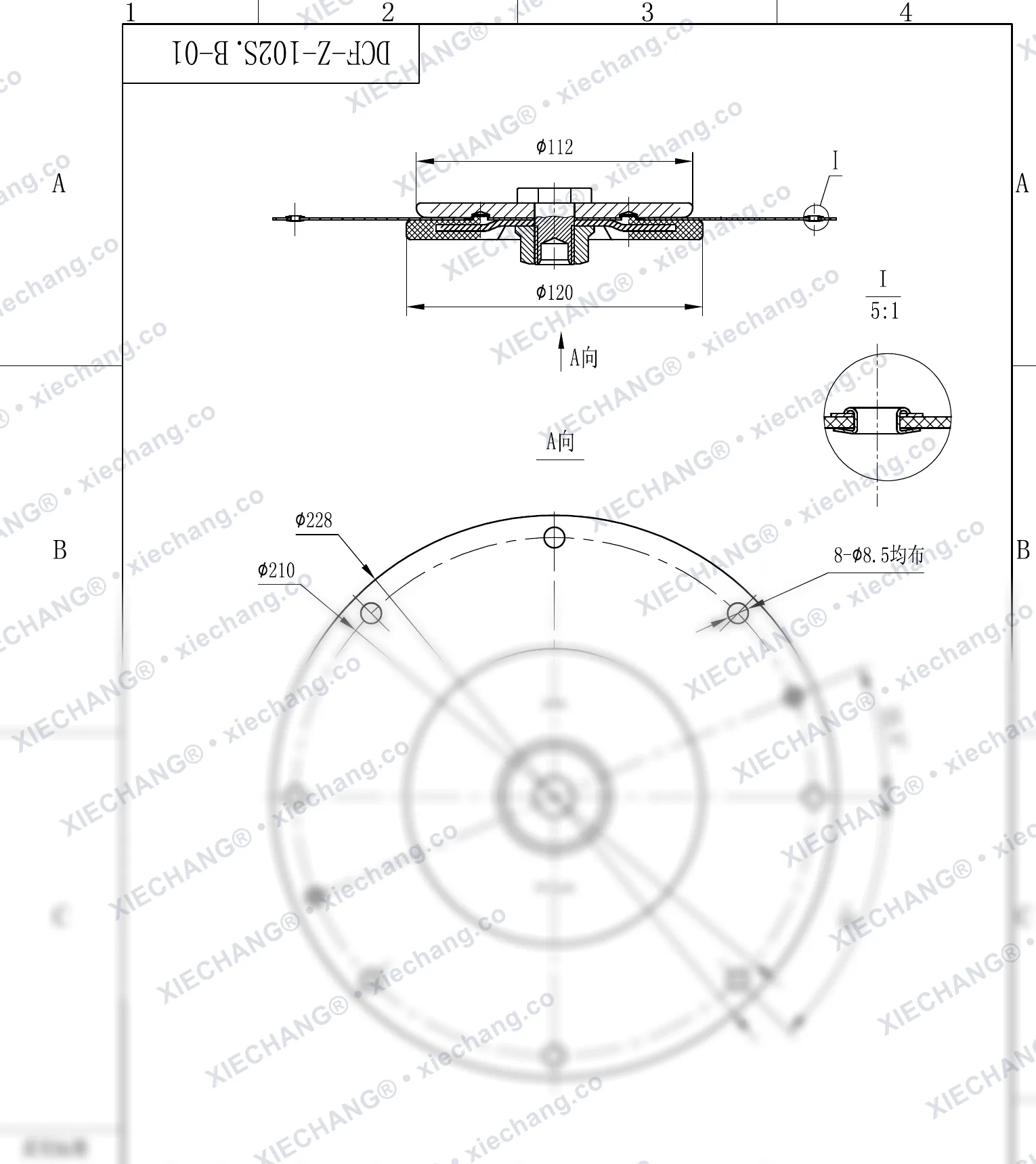 DCF-Z-102S.B-01 · 4" — Assembly Drawing