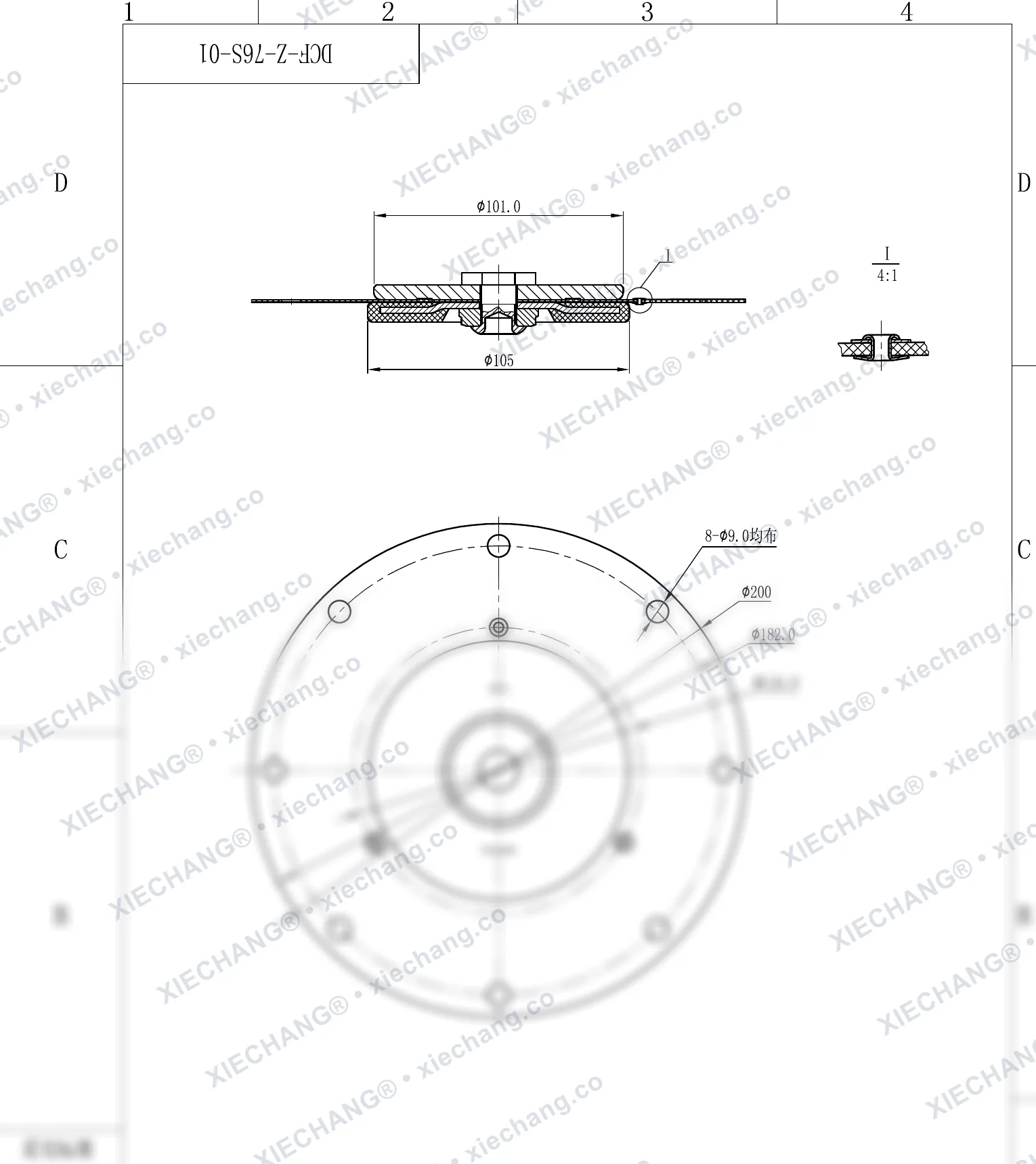 DCF-Z-76S-01 · 3" — Assembly Drawing