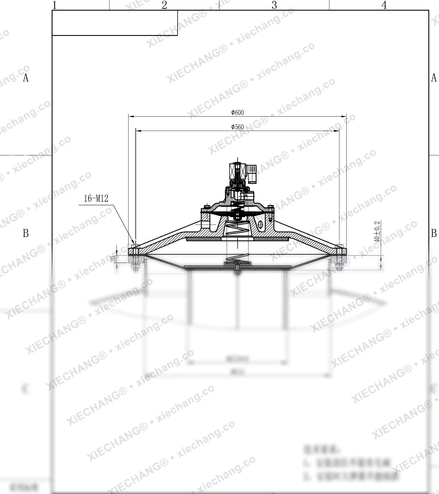 DMY-III-250C · 10 inch · immersed/submerged low-pressure pulse valve — Installation Drawing