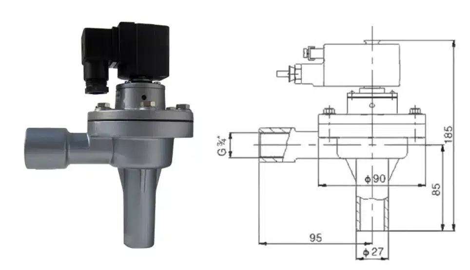 DCF-2L-B Right-Angle Pulse Valve