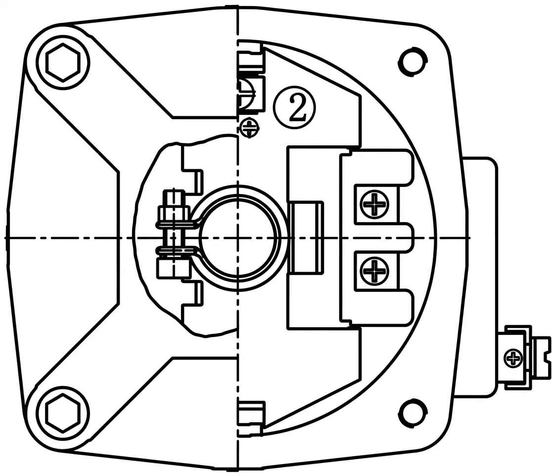Ex db flameproof solenoid enclosure internal top-section detail drawing